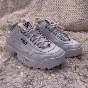 White Fila Sneakers, Women’s Disruptors